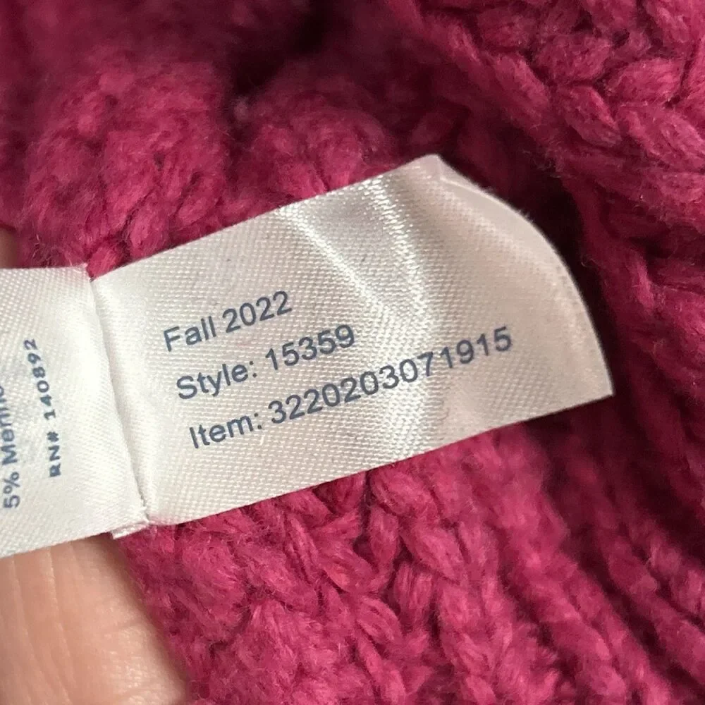 Marine Layer Sweater Womens XL Rose Violet Oversized Crew Merino Wool Ribbed - Picture 4 of 8